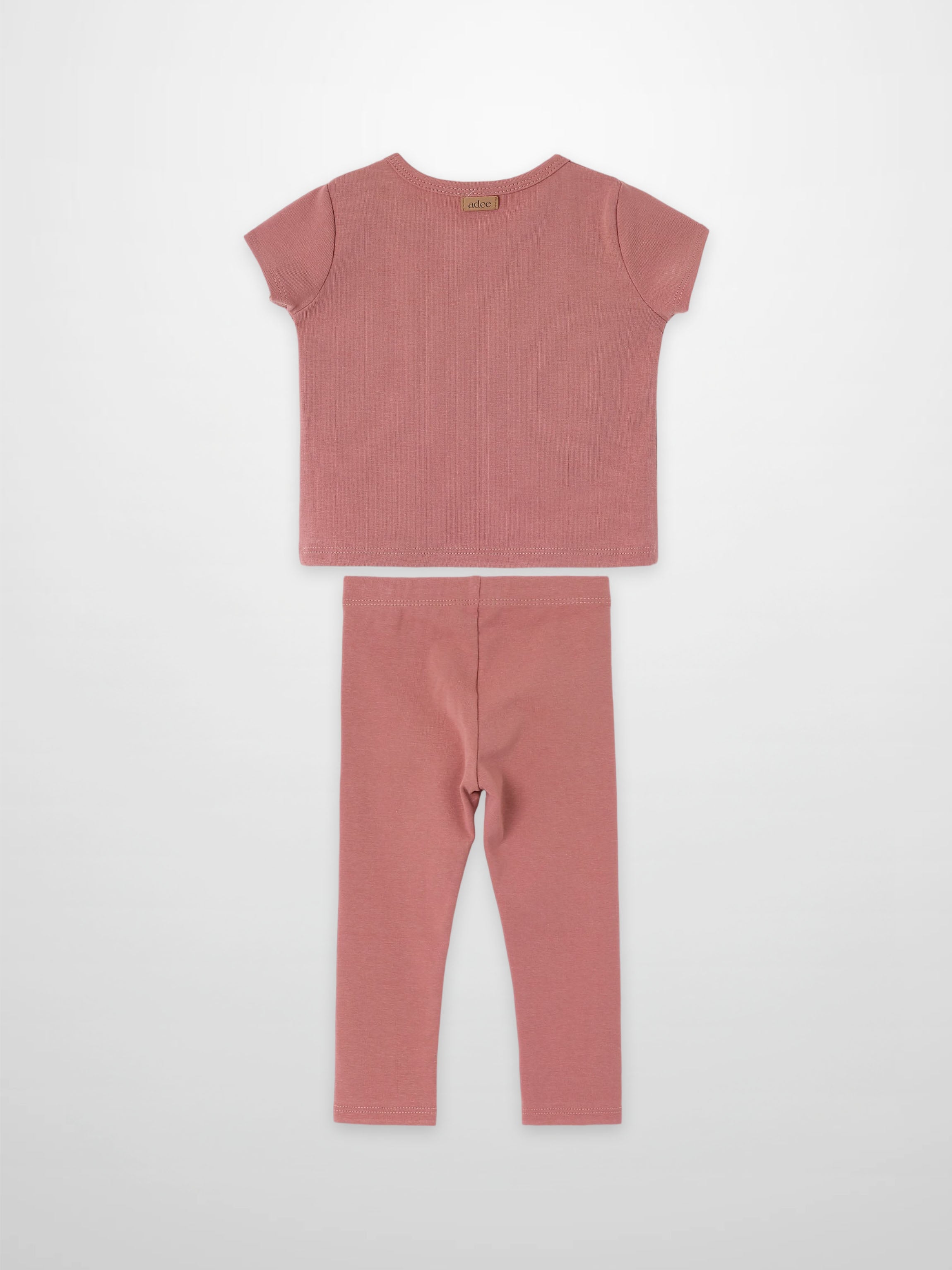 Cherry Frame Set by Adee: dusty pink two-piece little girls apparel (short-sleeve tee &amp; leggings)