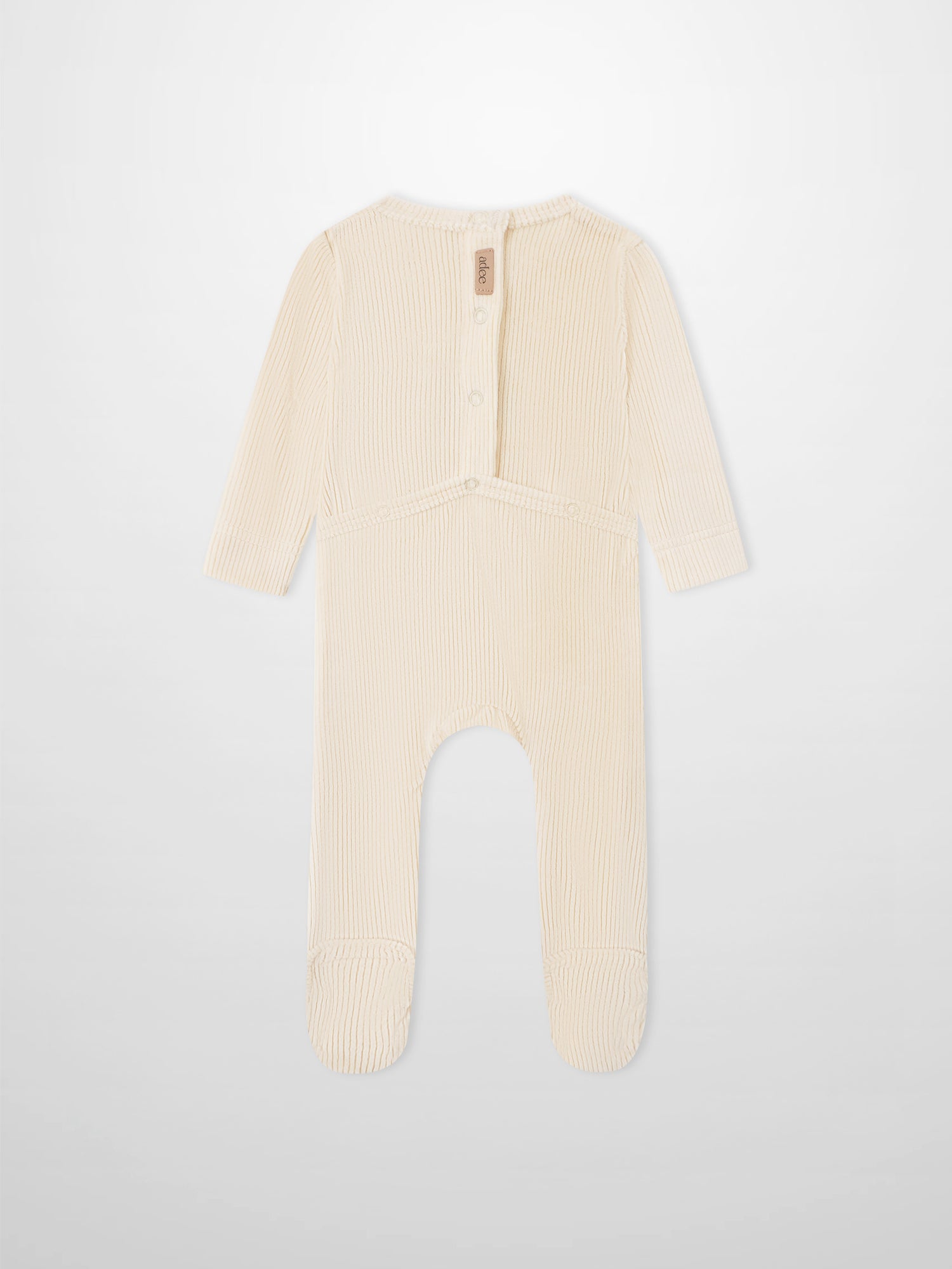 Embroidered Anchor Stretchy boys romper in cream ribbed knit with Adee brand tag