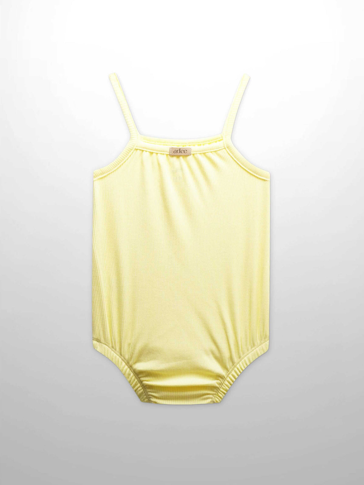 Bright yellow baby boy romper