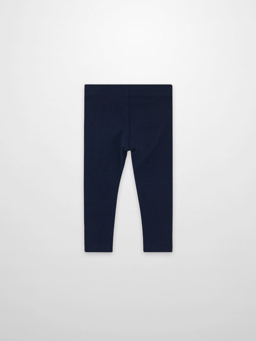 Non ribbed leggings in dark navy, unisex bottoms by Adee