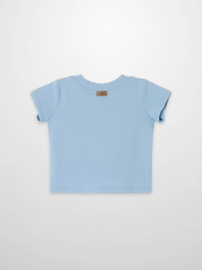 Short Sleeve Emblem Boxy T-Shirt for boys, Adee, light blue
