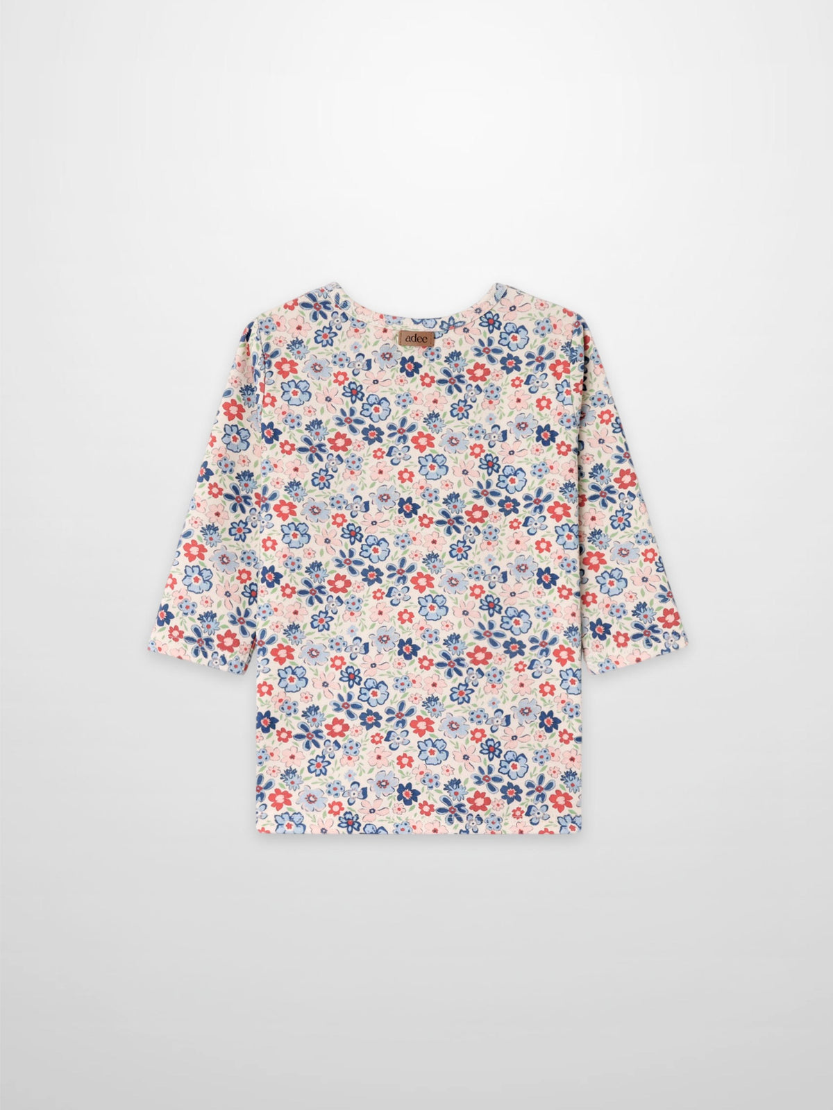 Garden Flower 3/4 Sleeve Shirt by Adee; pink floral print girls&