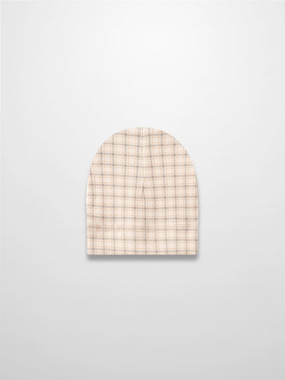 Oatmeal Grid Hat - Blue