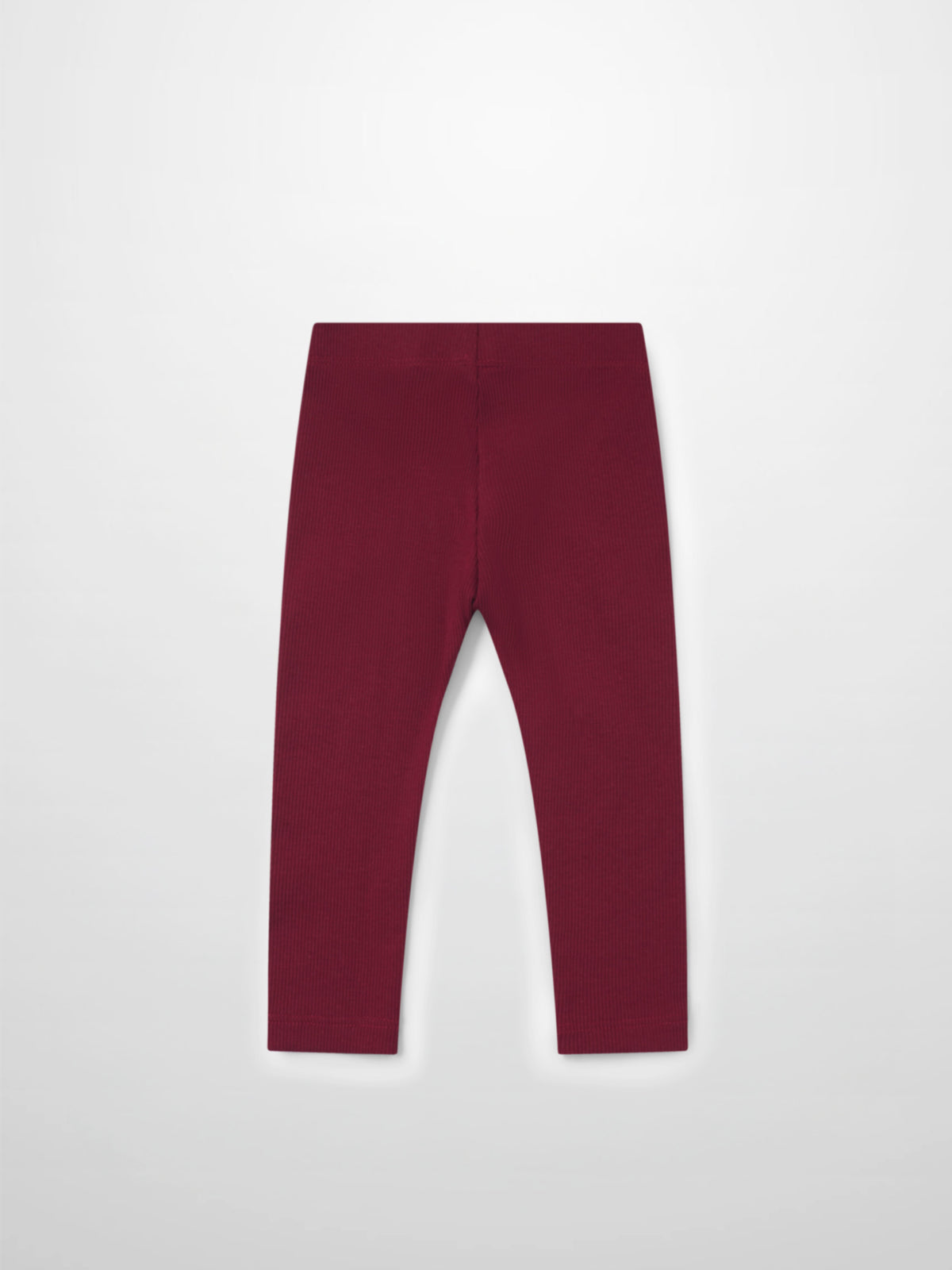 Ribbed Leggings - Burgundy; unisex basics bottoms with a thin ribbed texture.