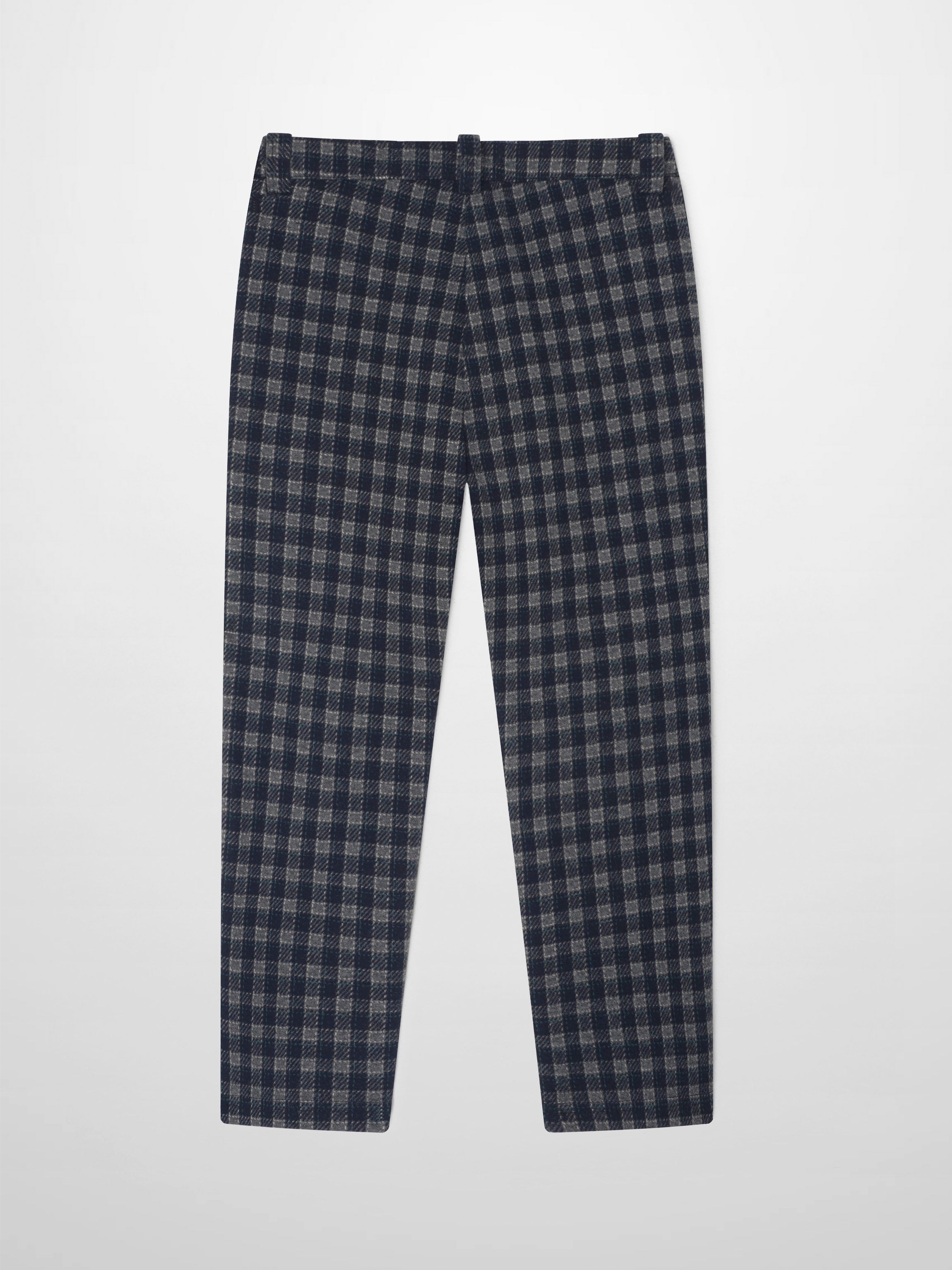 Plaid navy dressy pants for boys by Adee; dark navy check fabric for a smart look