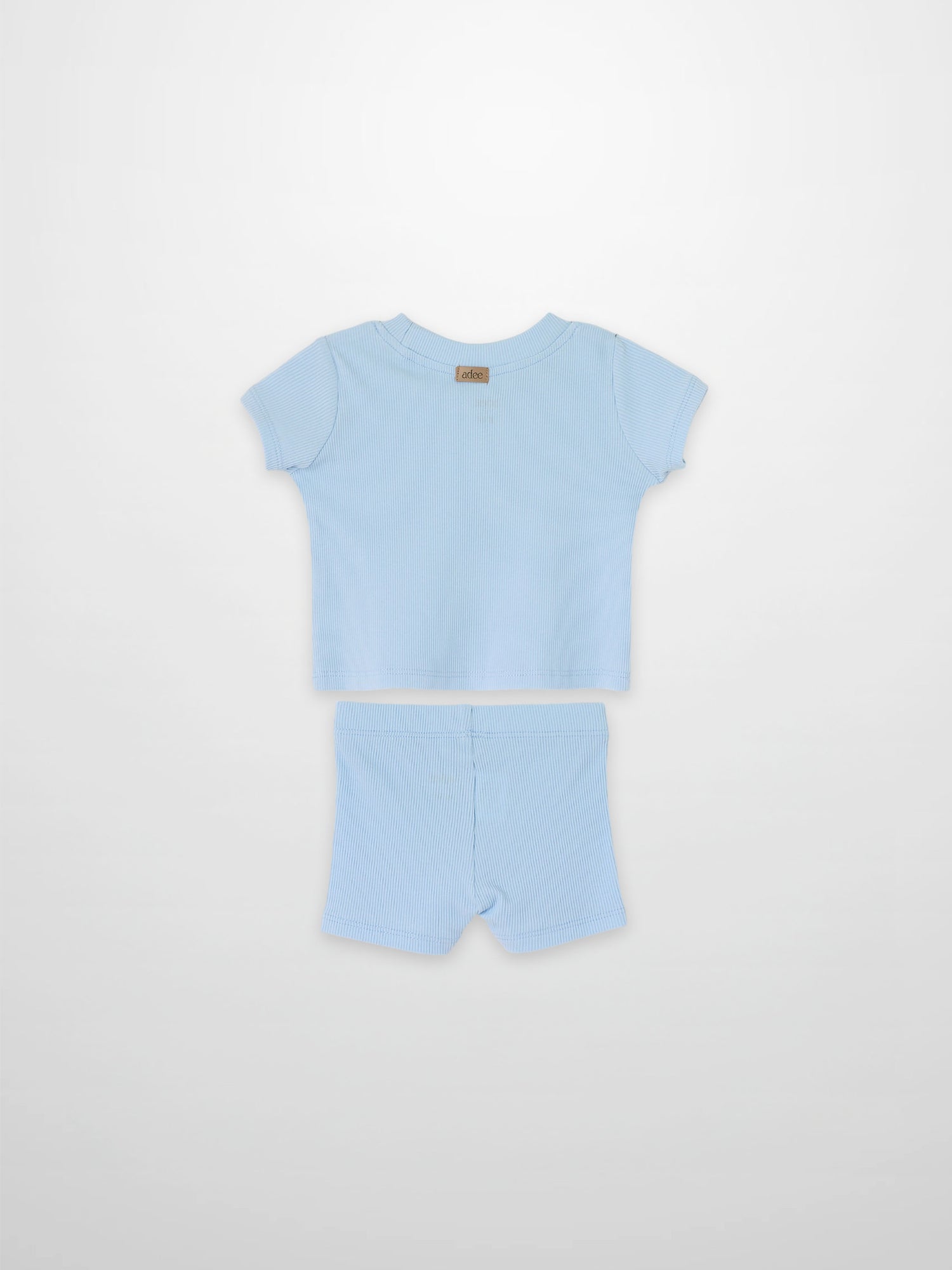 Short Sleeve Boxy T-shirt  &amp; Shorts Set - Light Blue