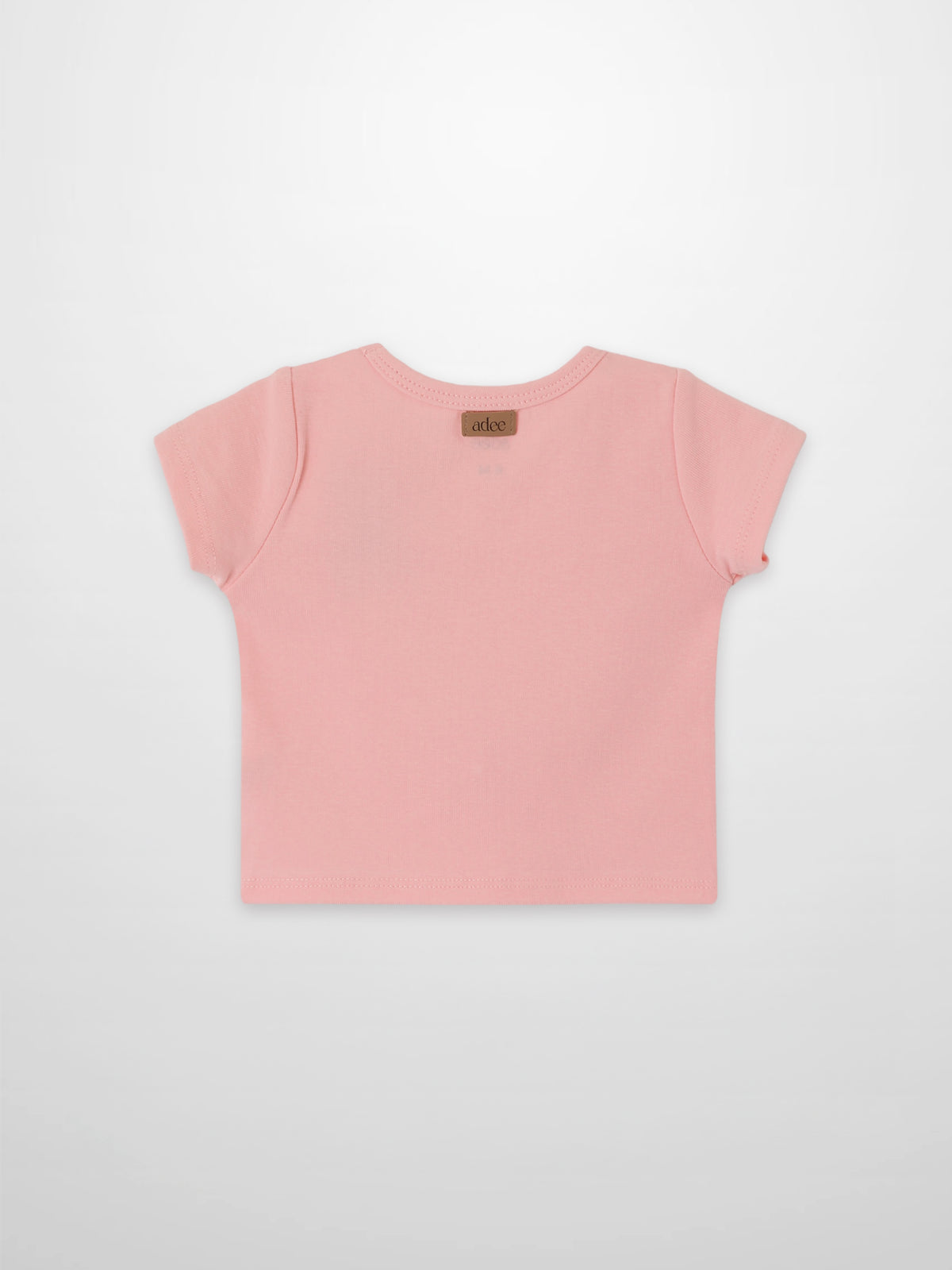 Short sleeve T-shirt for girls by Adee in light pink with back neck brand label