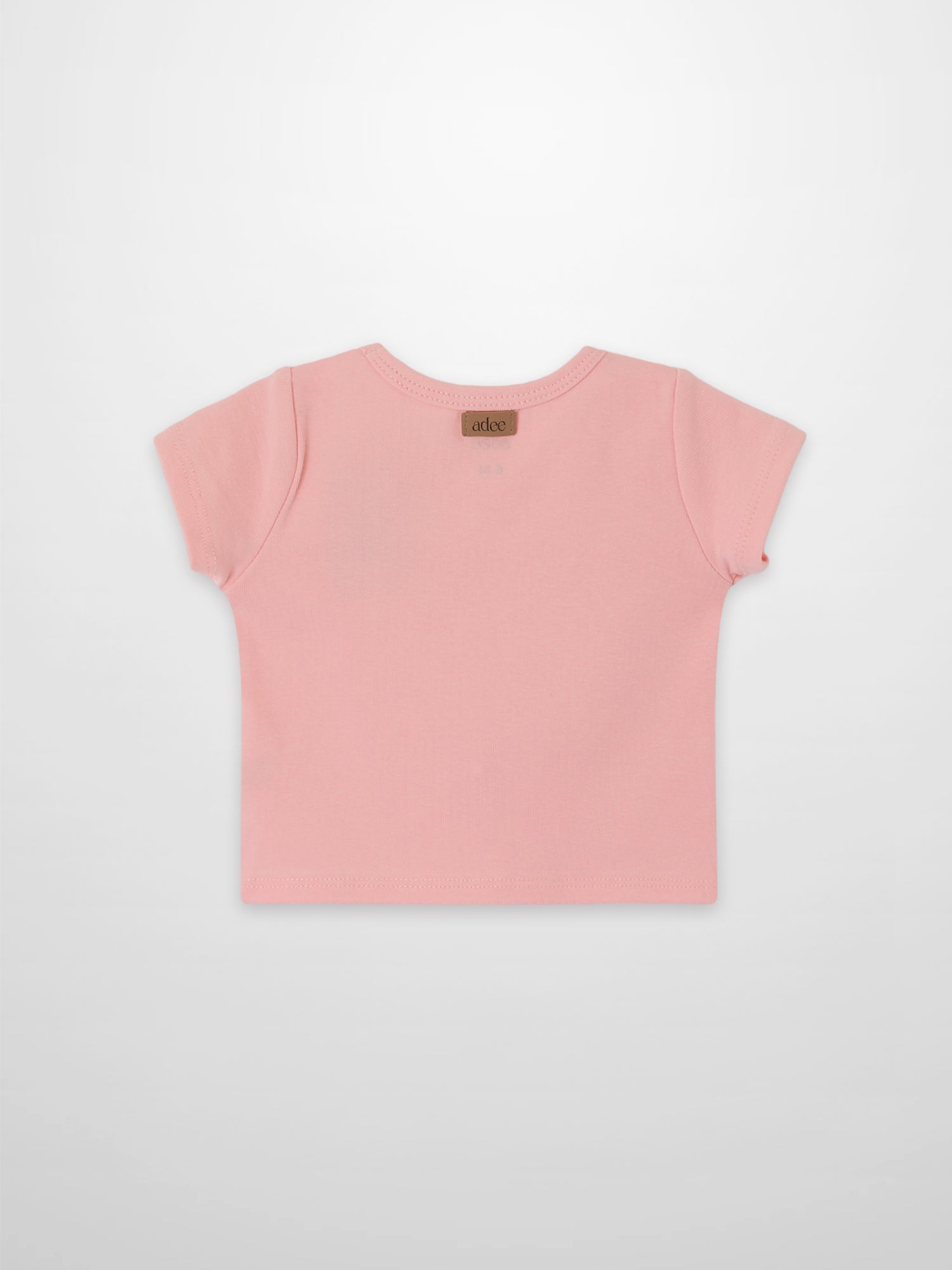 Short sleeve T-shirt for girls by Adee in light pink with back neck brand label
