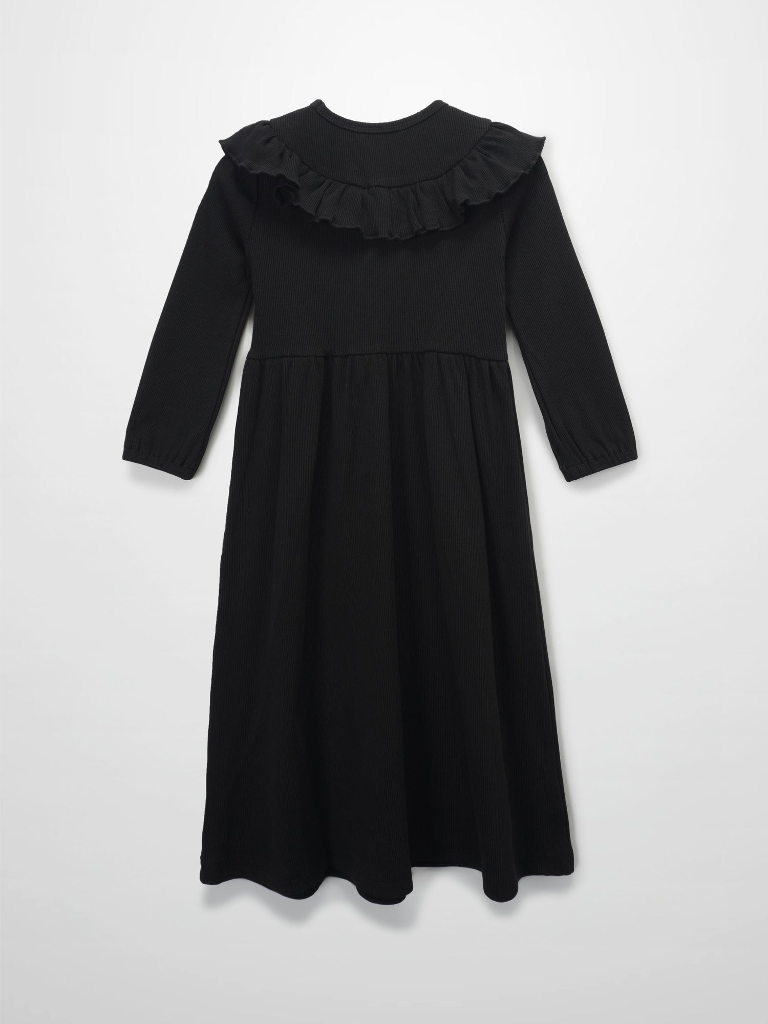 Ruffle V Robe - Black