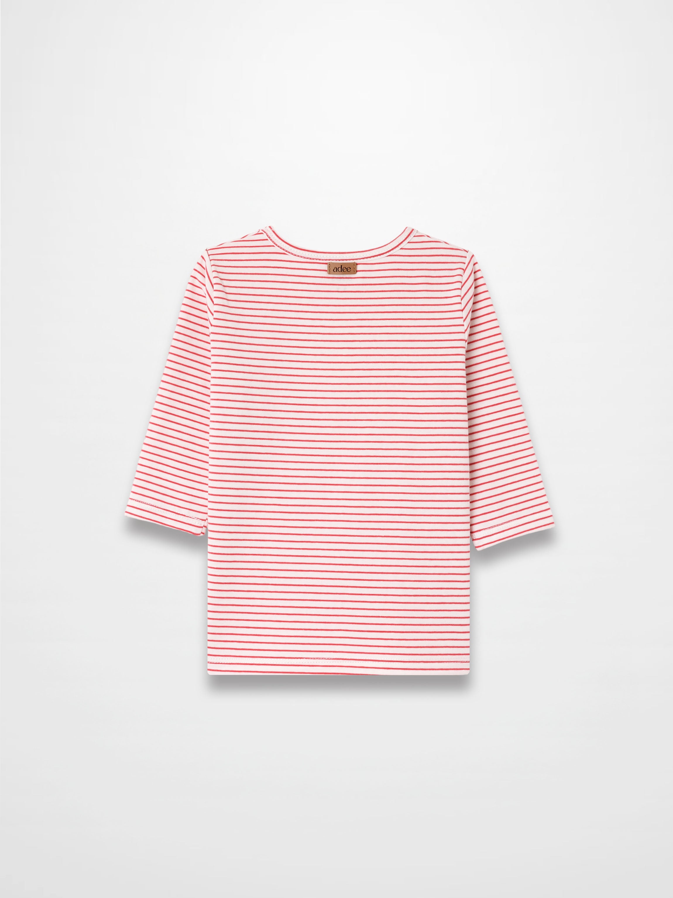 Pink Striped 3/4 Sleeve T-Shirt