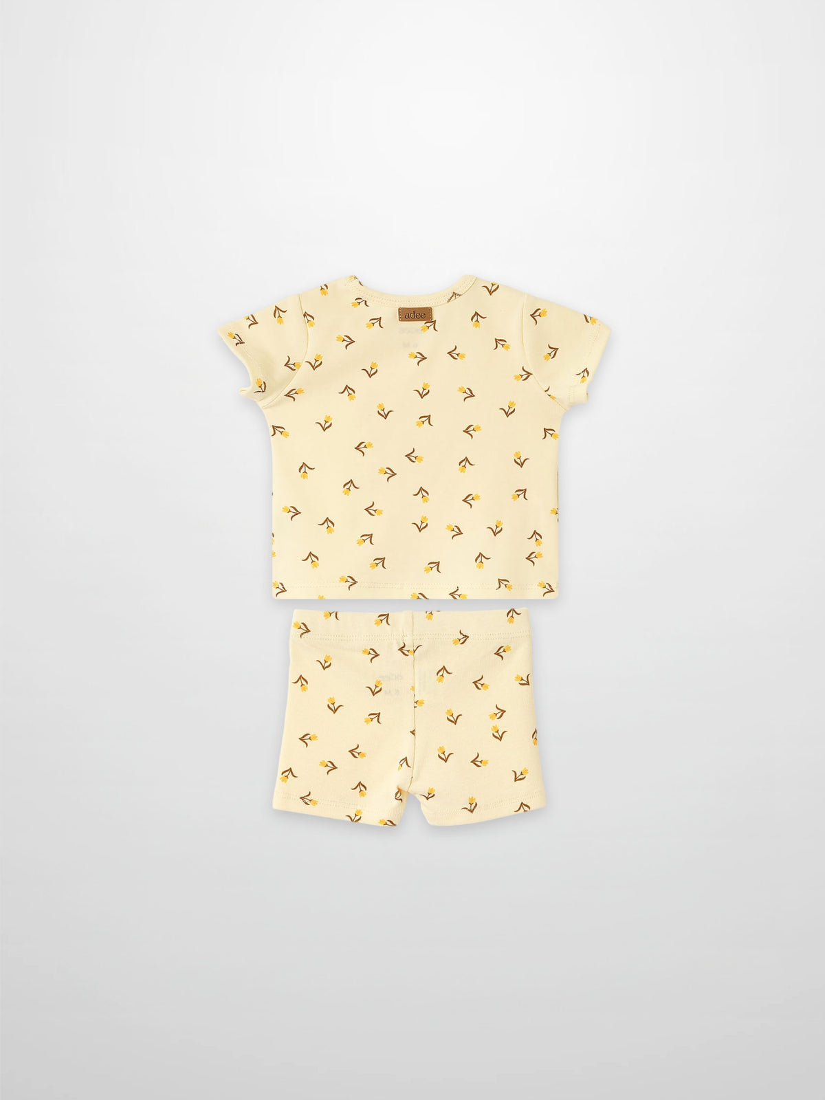 Butter Yellow Tulip Short Sleeve T-Shirt &amp; Shorts Set by Adee for little girls