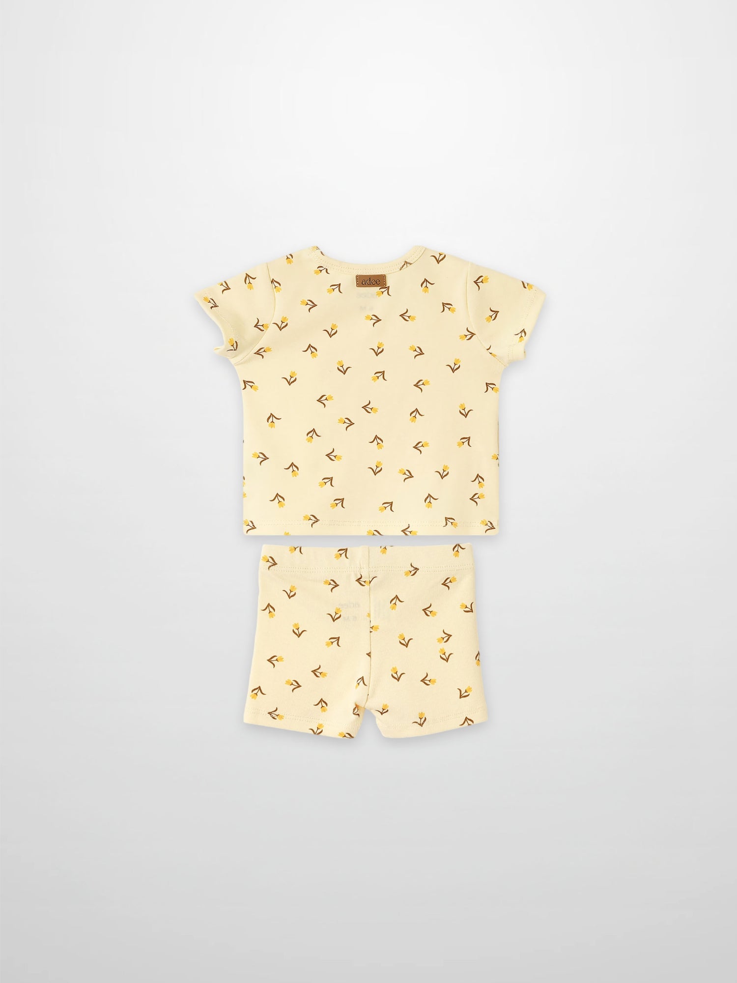 Butter Yellow Tulip Short Sleeve T-Shirt &amp; Shorts Set by Adee for little girls
