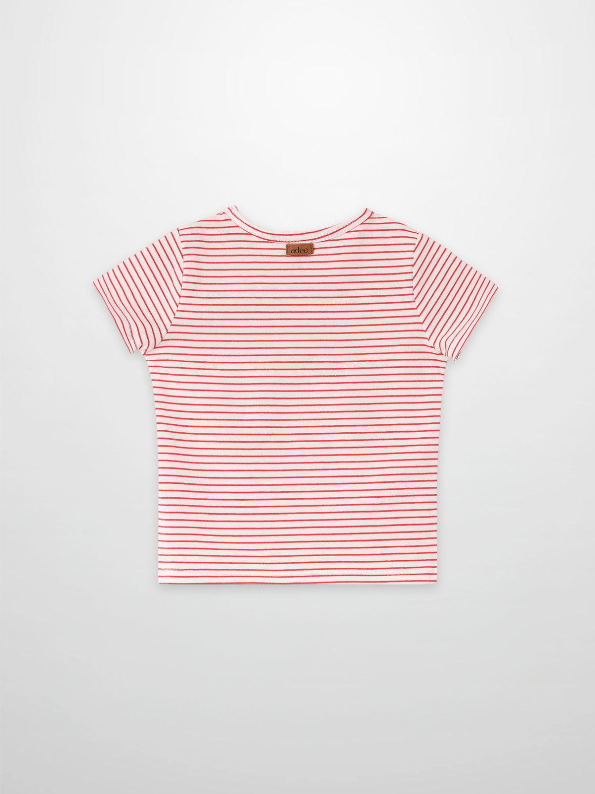 Little Paris Short Sleeve T-Shirt by Adee; white with red stripes for girls