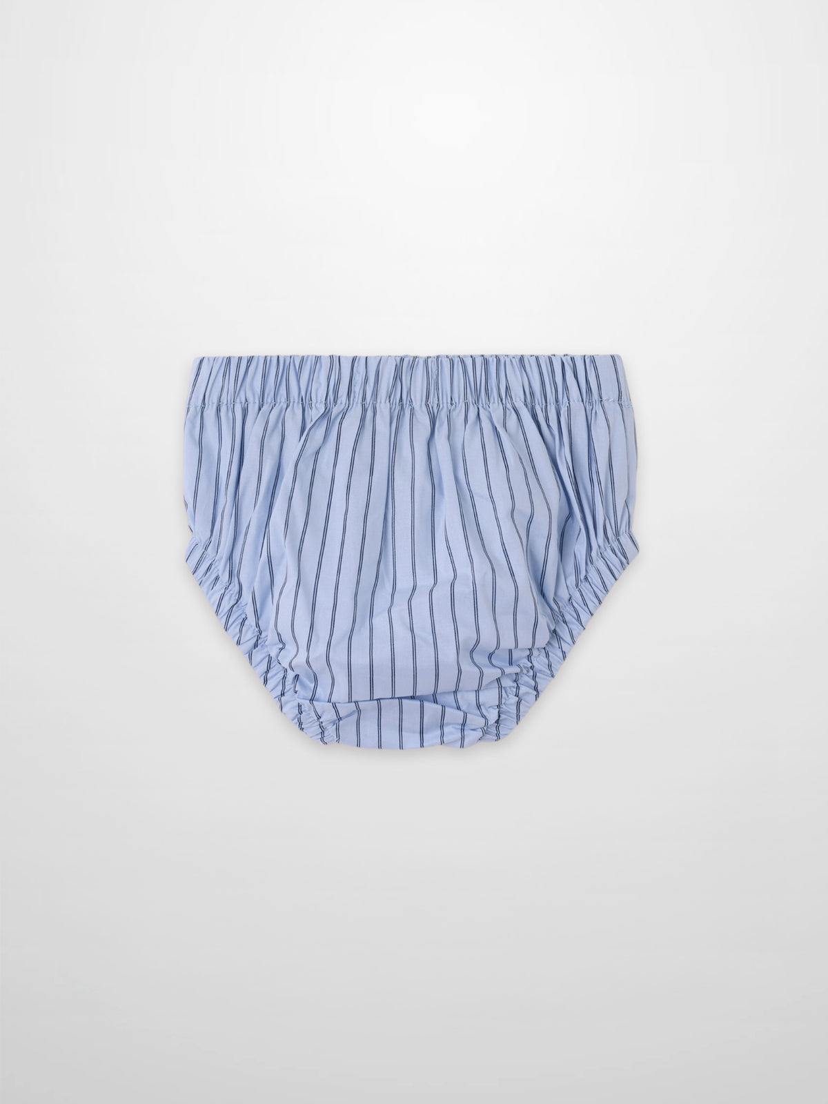 Striped blue cotton bloomers for boys by Adee with elastic waistband