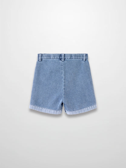 Cuffed Denim Shorts