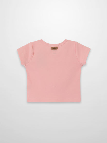 Short Sleeve Emblem T-shirt - Light Pink