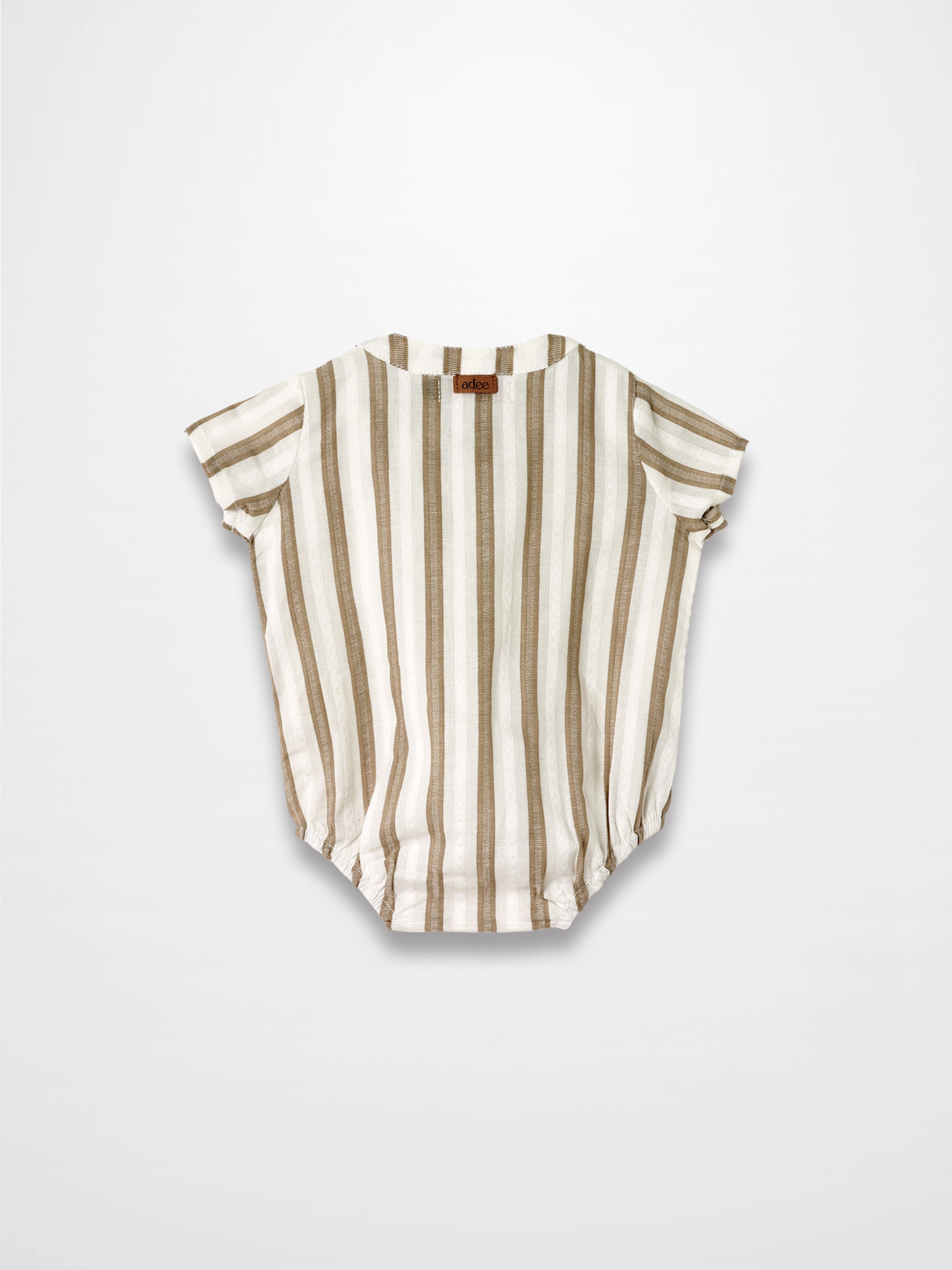 Tan and White Stripe Romper