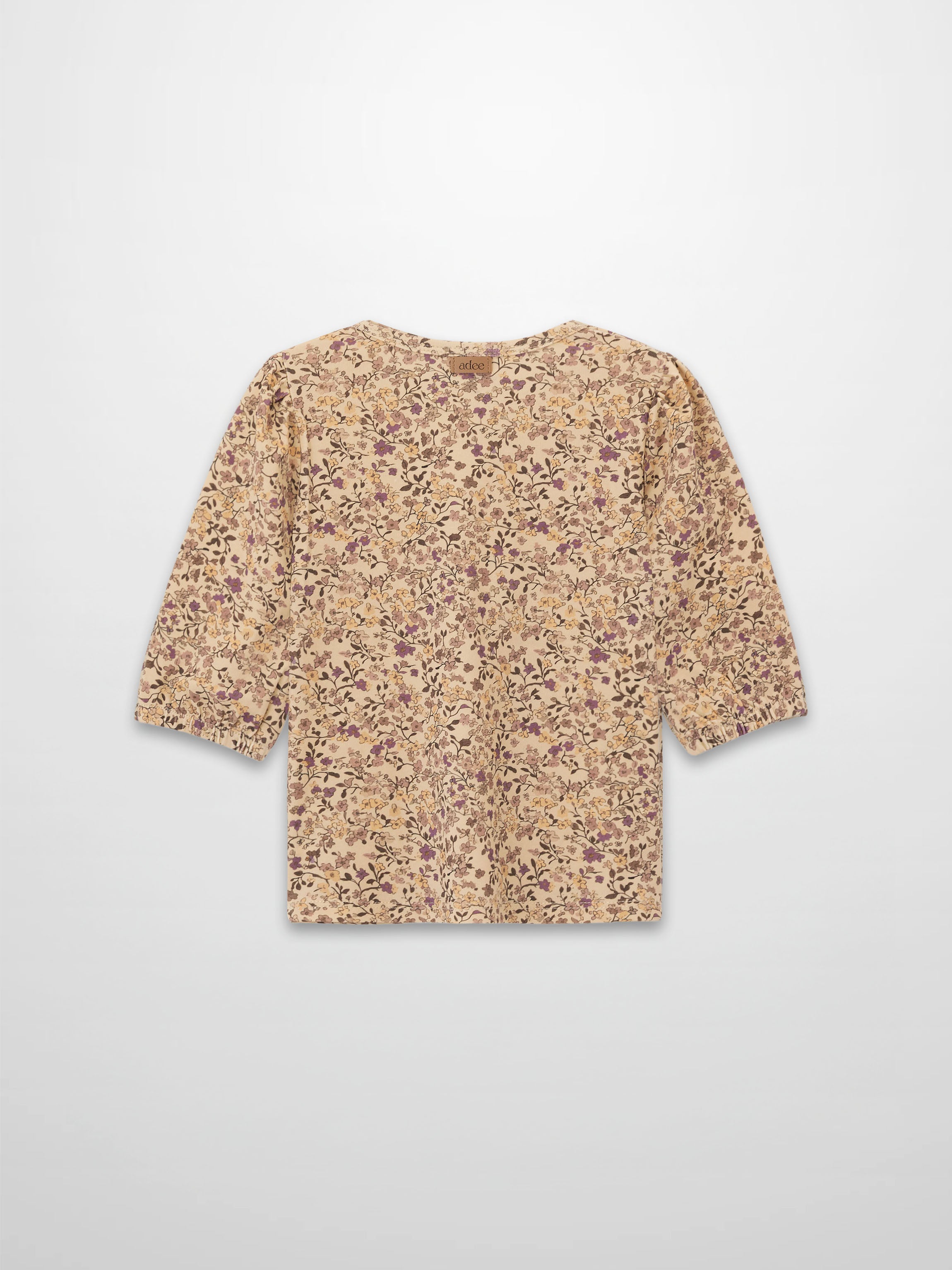 Purple Flower 3/4 Sleeve Shirt