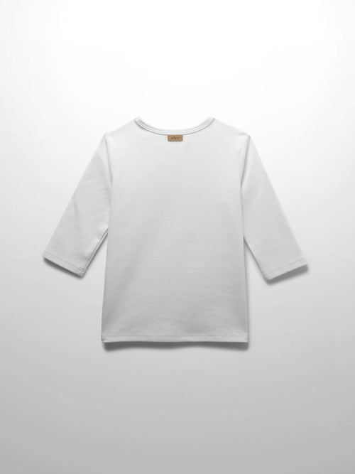 White fitted 3/4 sleeve girls shirts