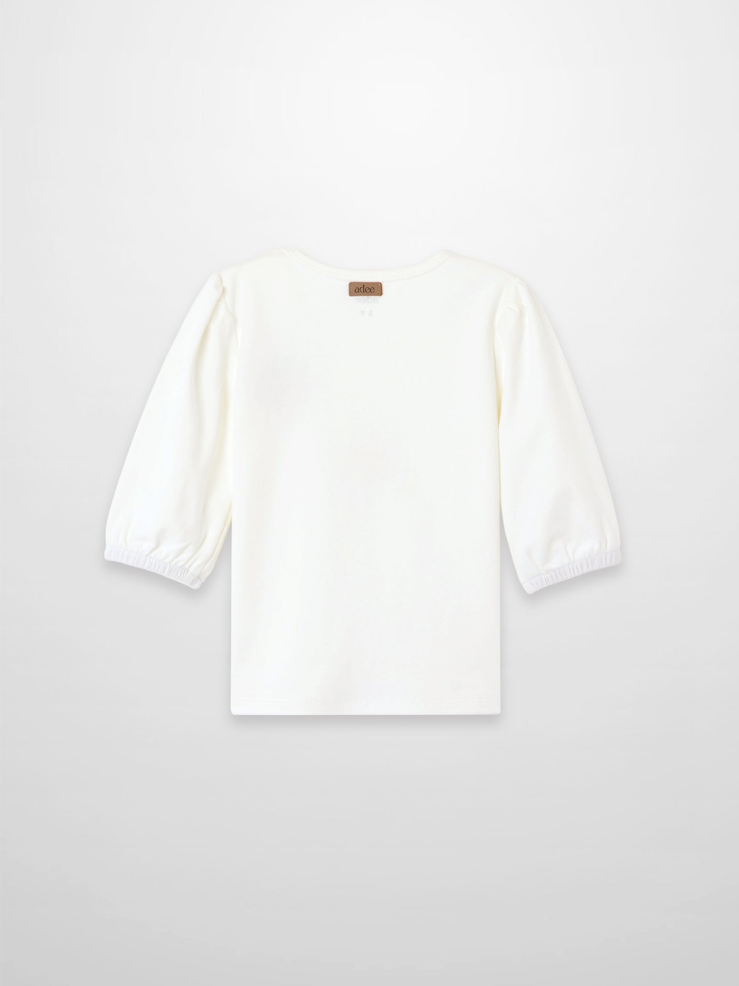 Embroidered Strawberry 3/4 Puff Sleeve T-shirt