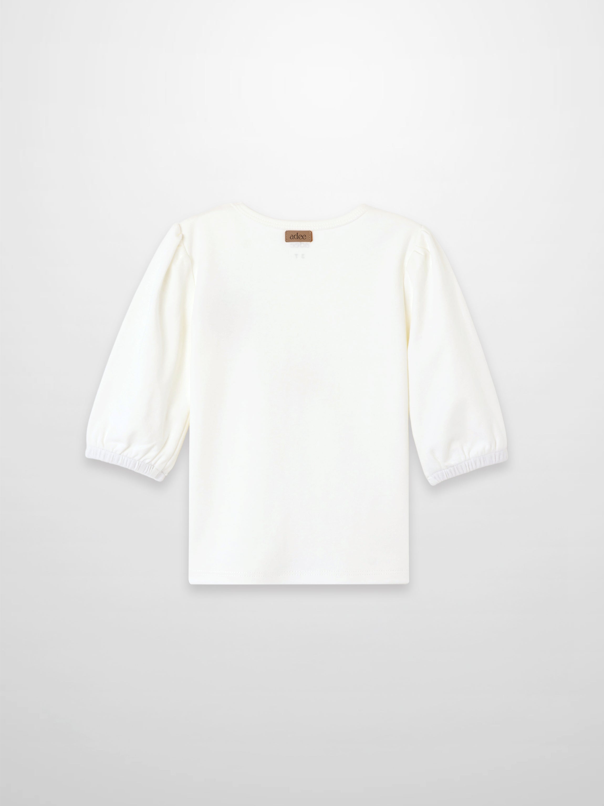 Embroidered Strawberry 3/4 Puff Sleeve T-shirt