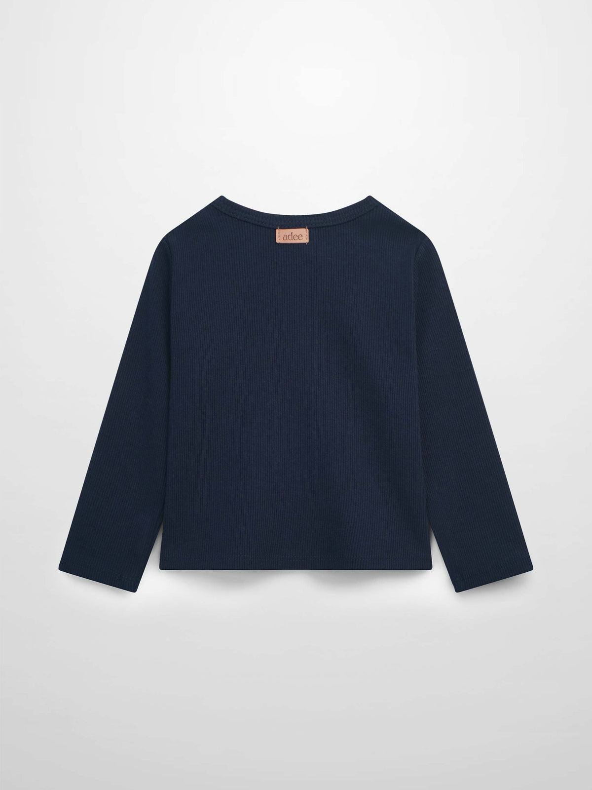 Thin ribbed cardigan navy, unisex dressy top by Adee