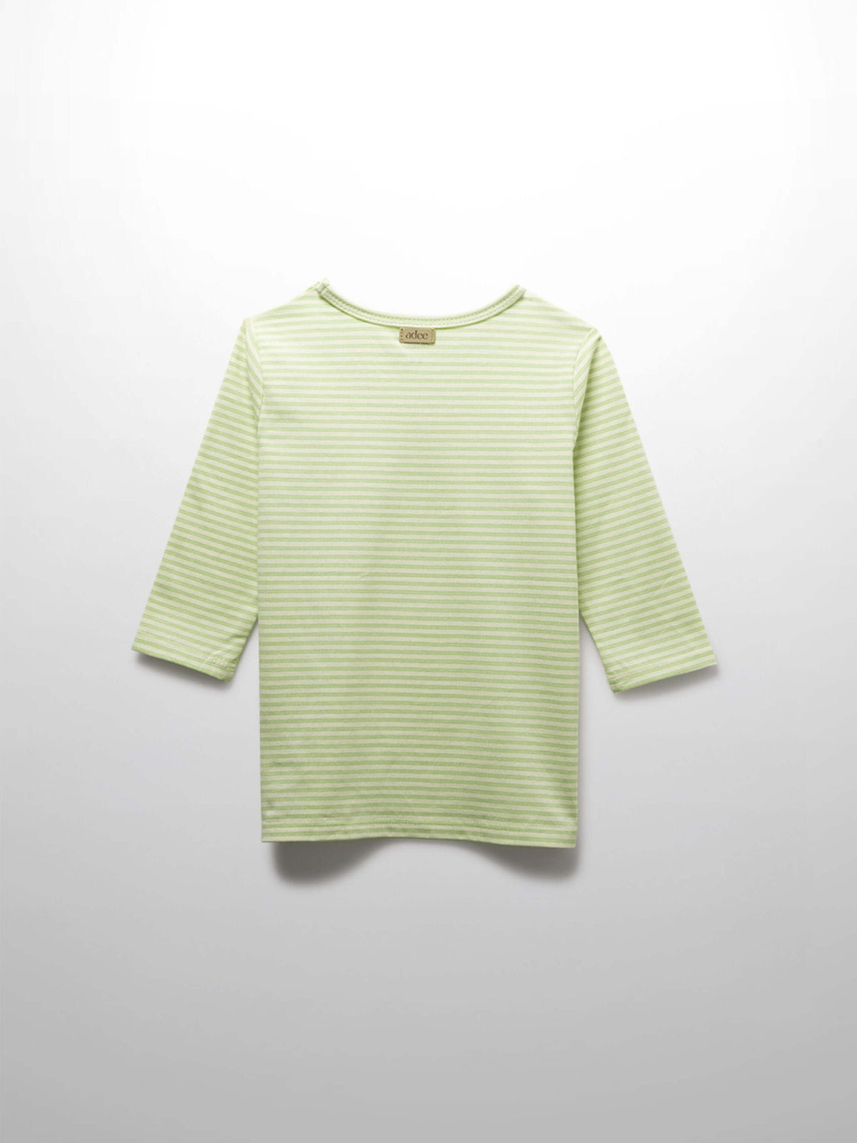 Girls shirts, light green striped T-shirt