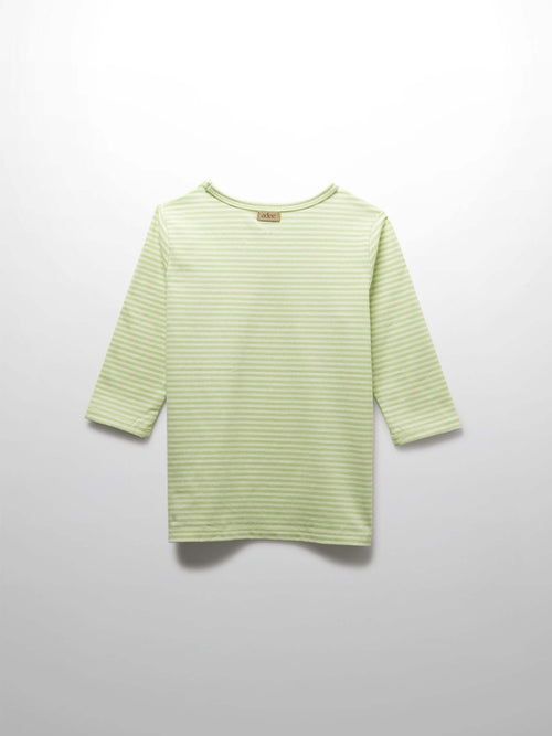 Girls shirts, light green striped T-shirt