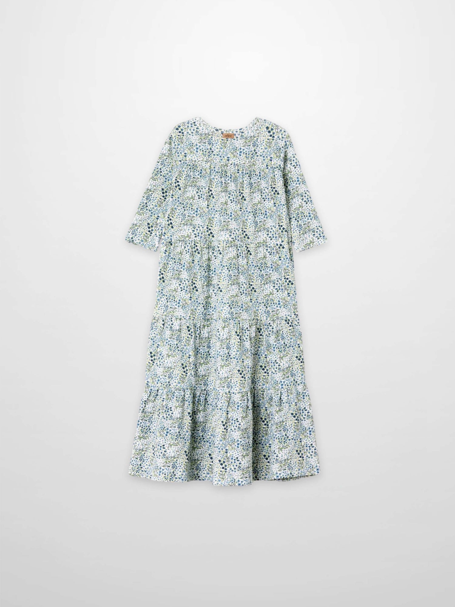 Blue Floral Robe - 3/4 Sleeves