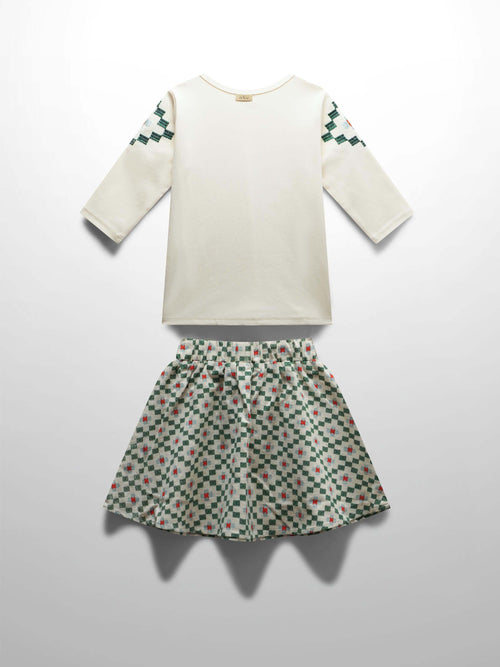 Green diamond skirt and shirt