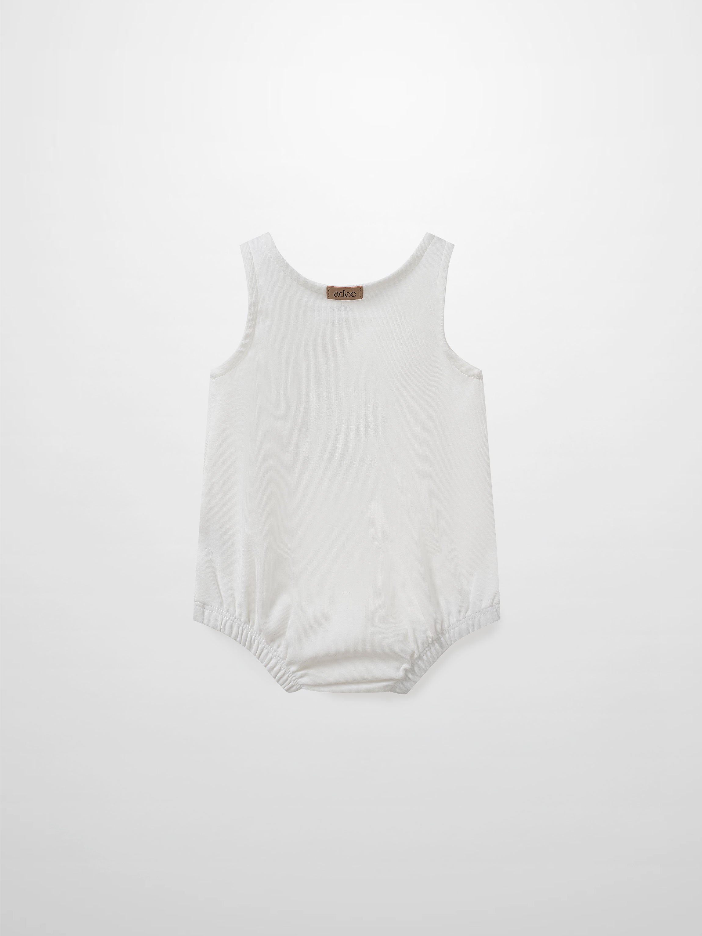 Mini Gallery Romper by Adee, white baby boys romper