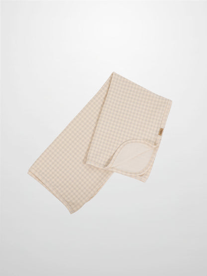 Oatmeal Grid Blanket blue and brown grid for babies, Adee boys swaddle blanket