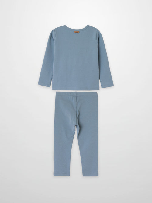 Anchor Pajamas two-piece boys set in blue by Adee, with long-sleeve top and pants.
