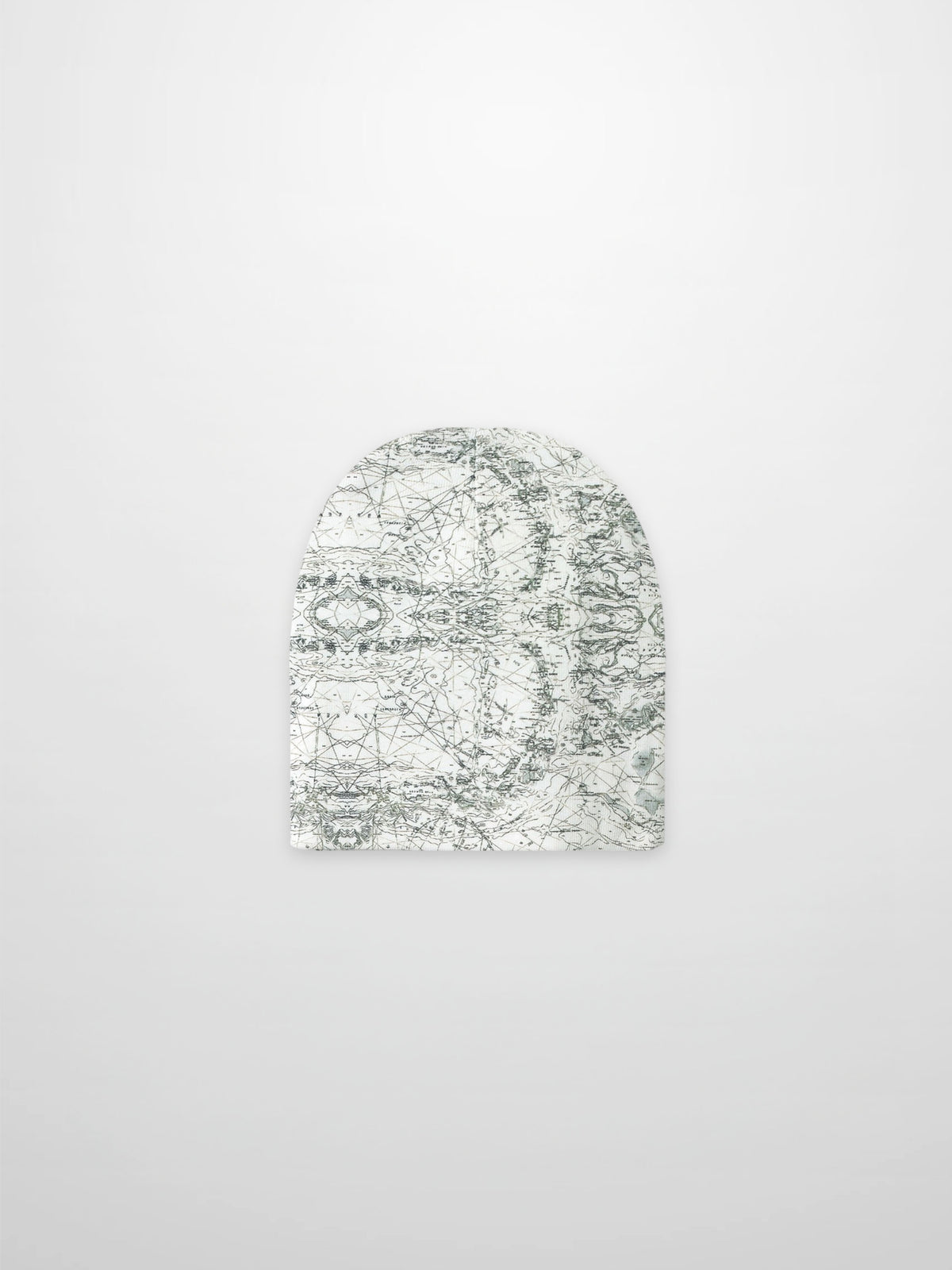 Map Beanie for boys by Adee; off-white knit with a map print.