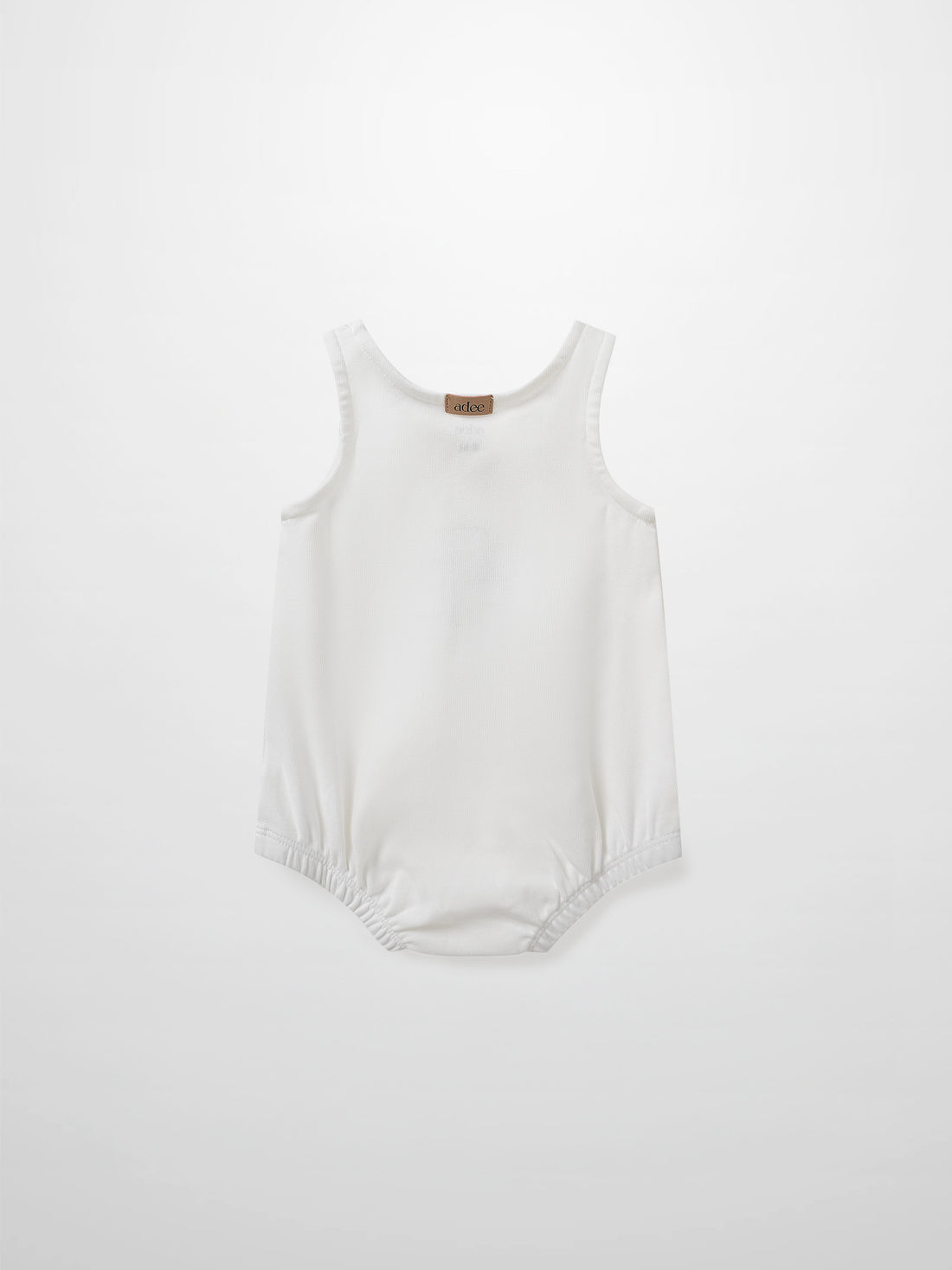 Mini Gallery Romper white baby girls romper by Adee; sleeveless