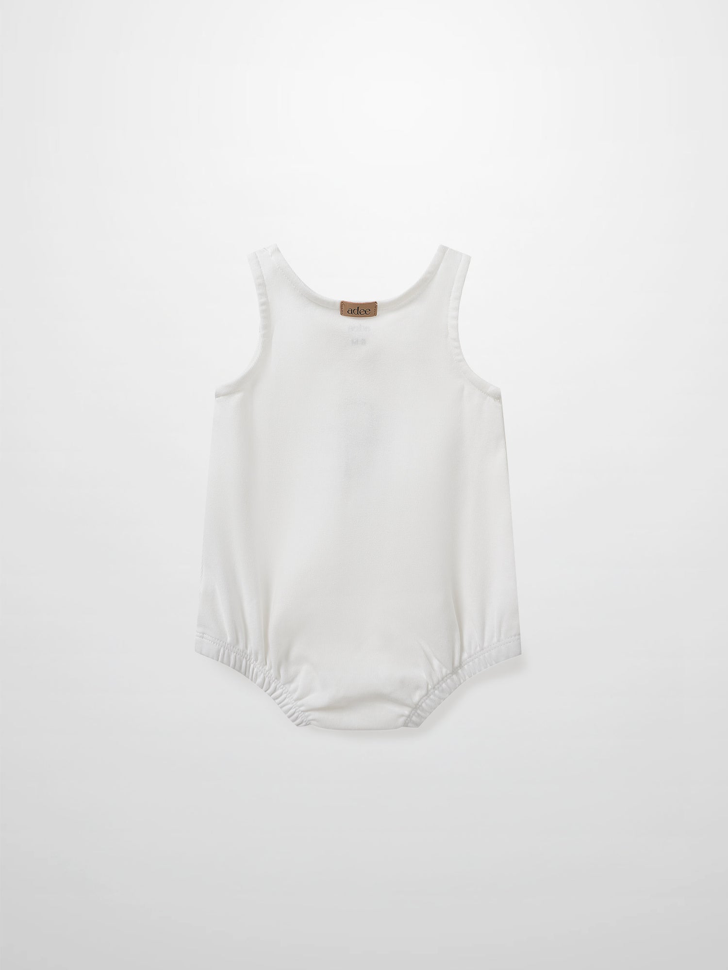 Mini Gallery Romper white baby girls romper by Adee; sleeveless