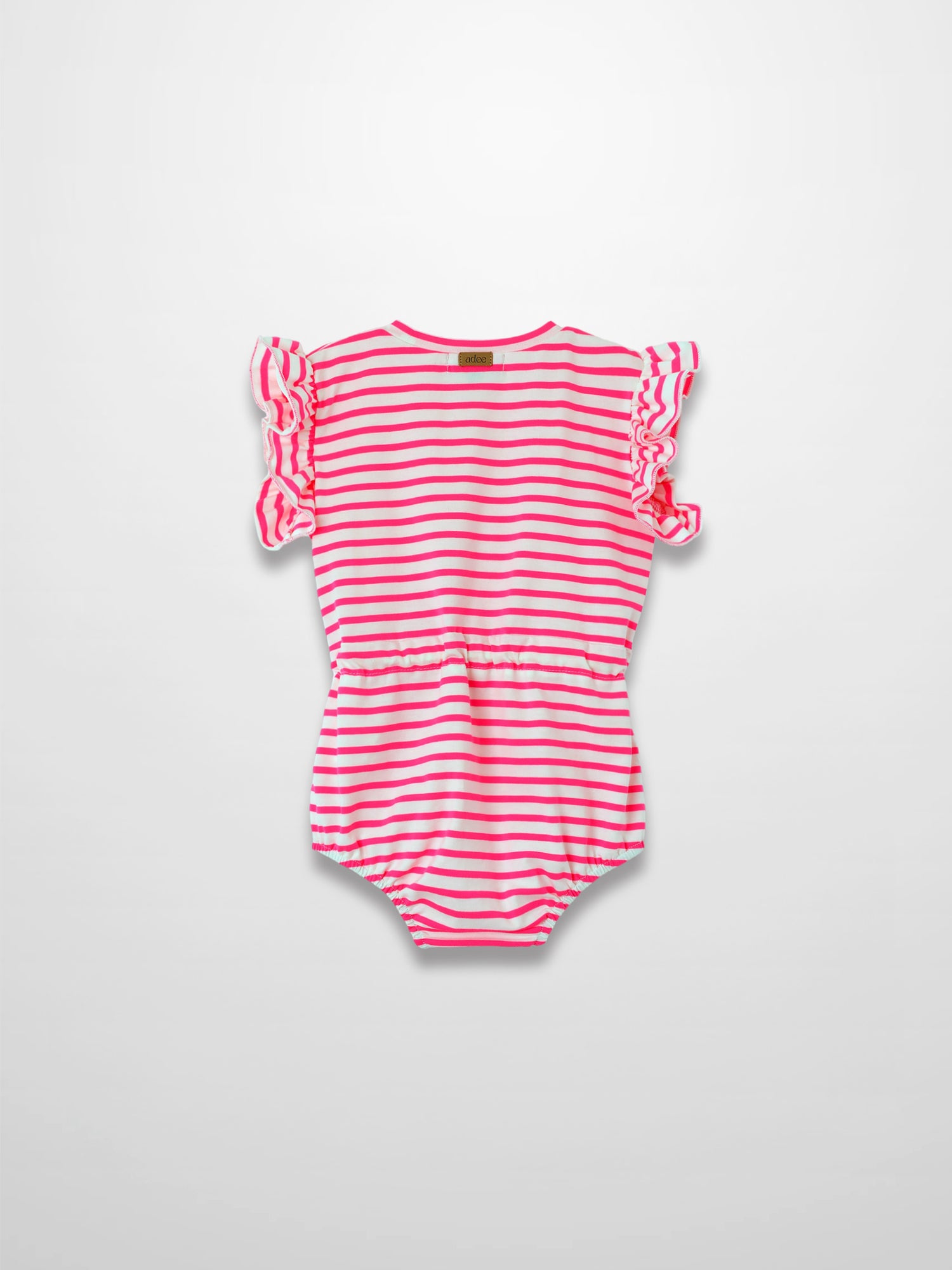 Neon Pink Striped Romper