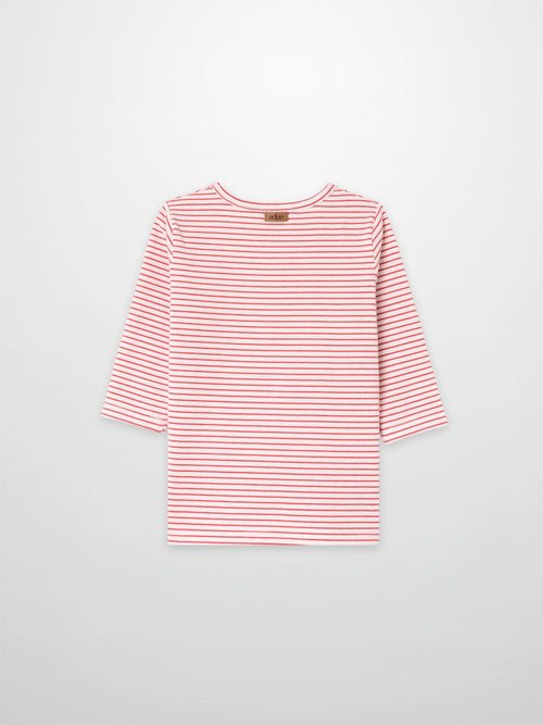 Pink striped 3/4 sleeve T-shirt for girls tops by Adee