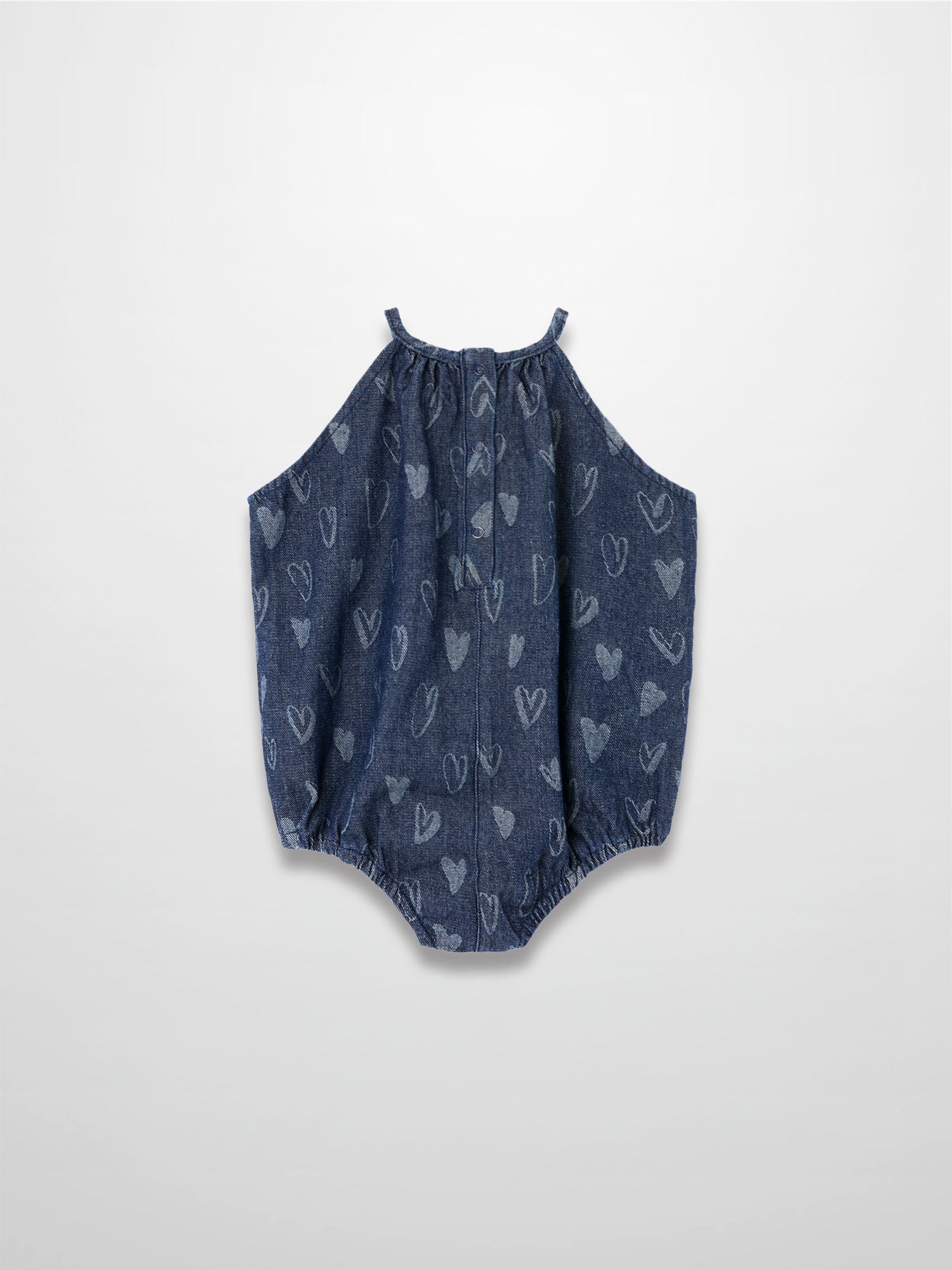 Denim Heart Romper