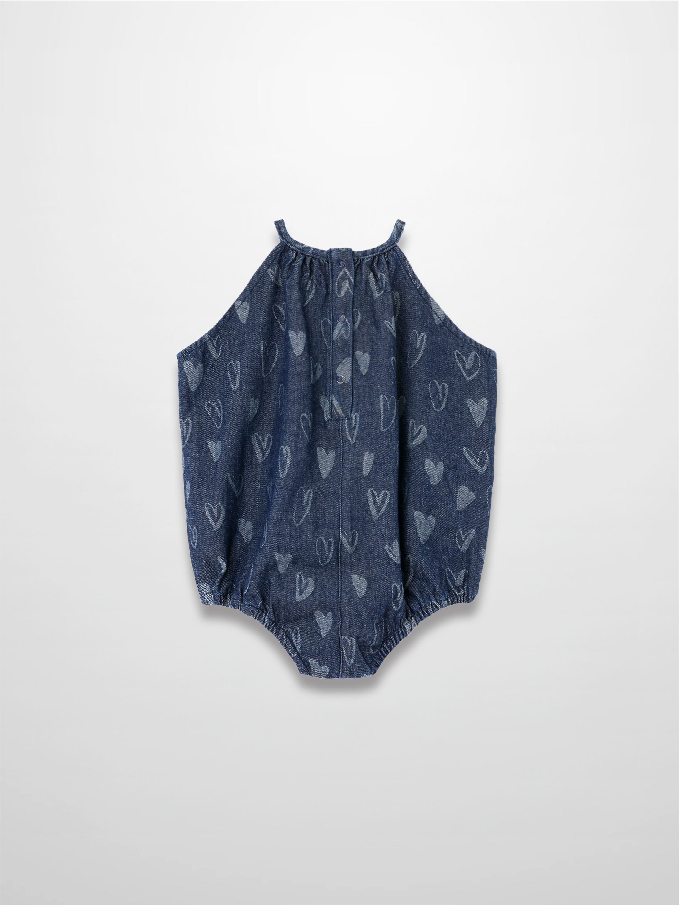 Denim Heart Romper