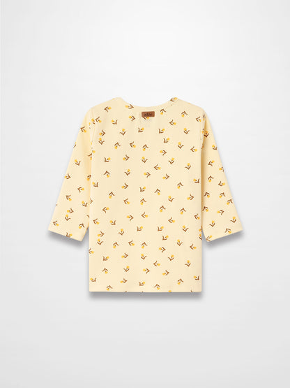 Butter Yellow Tulip T-shirt - 3/4 Sleeve