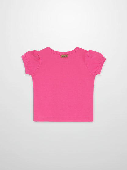 Adee Short Sleeve Bubble T-Shirt for girls in pink