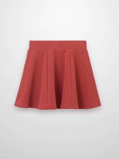 back of a red circle skirt hot and cute 