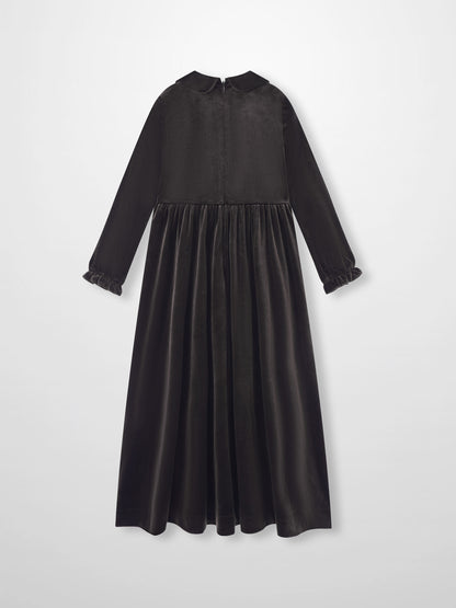 Adee Velour Smocked Robe in brown, dressy velvet dress for girls