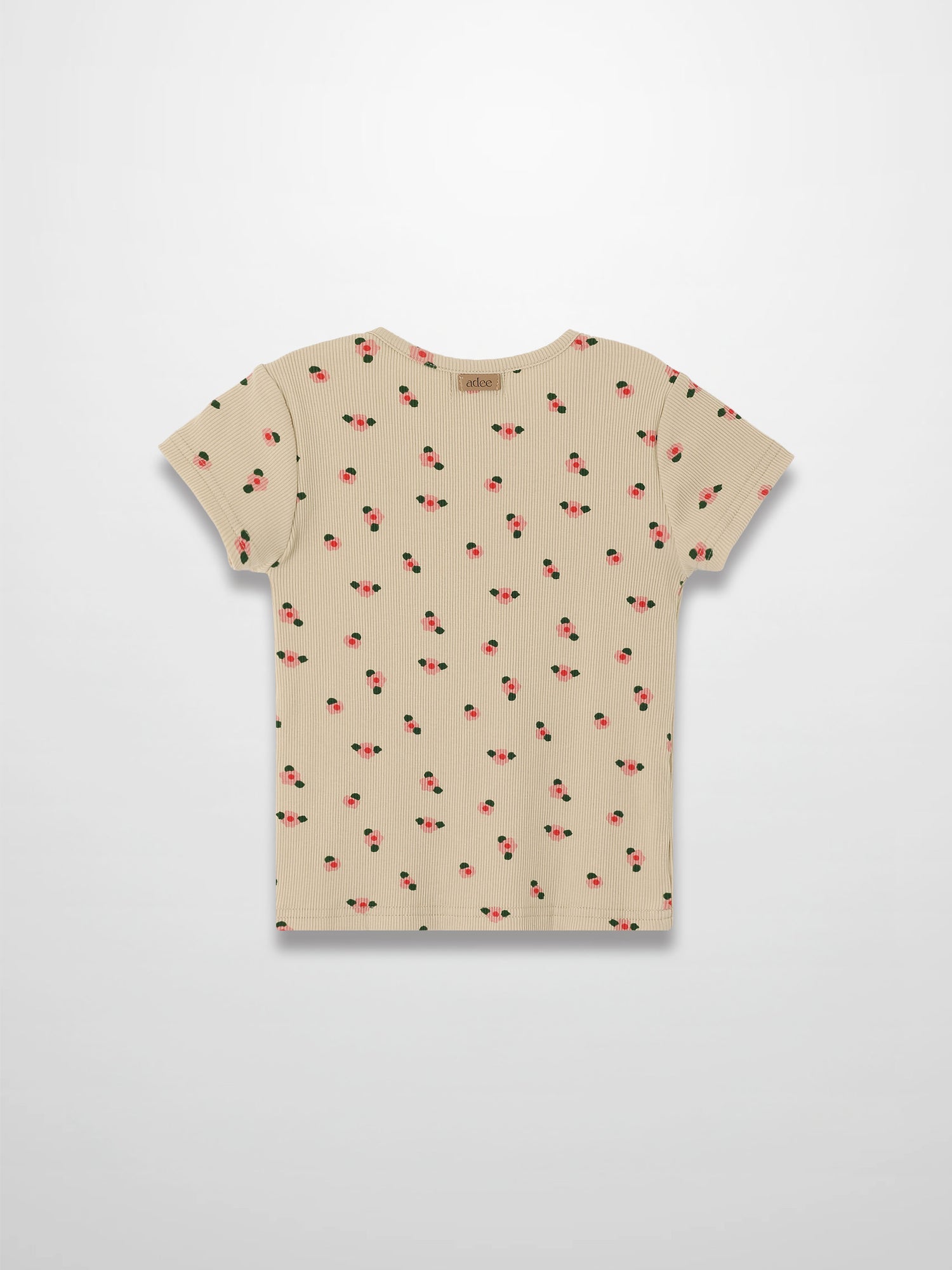Tan Floral T-shirt - Short Sleeve