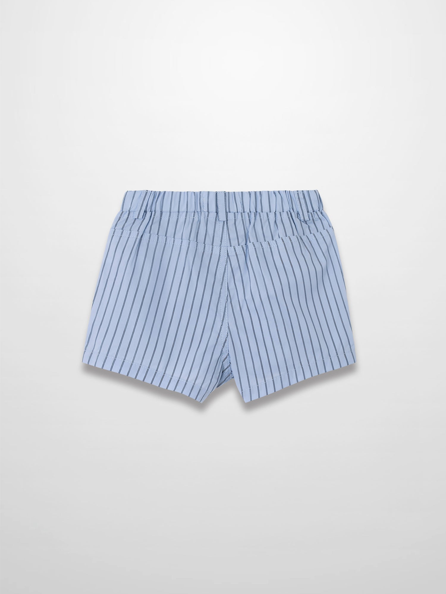 Striped Cotton Shorts - Blue