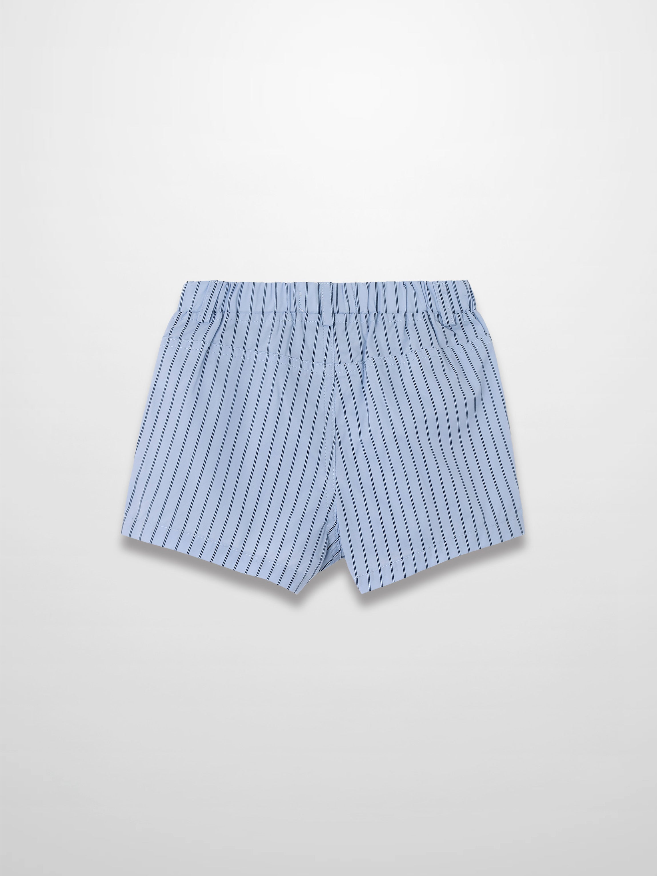 Striped Cotton Shorts - Blue