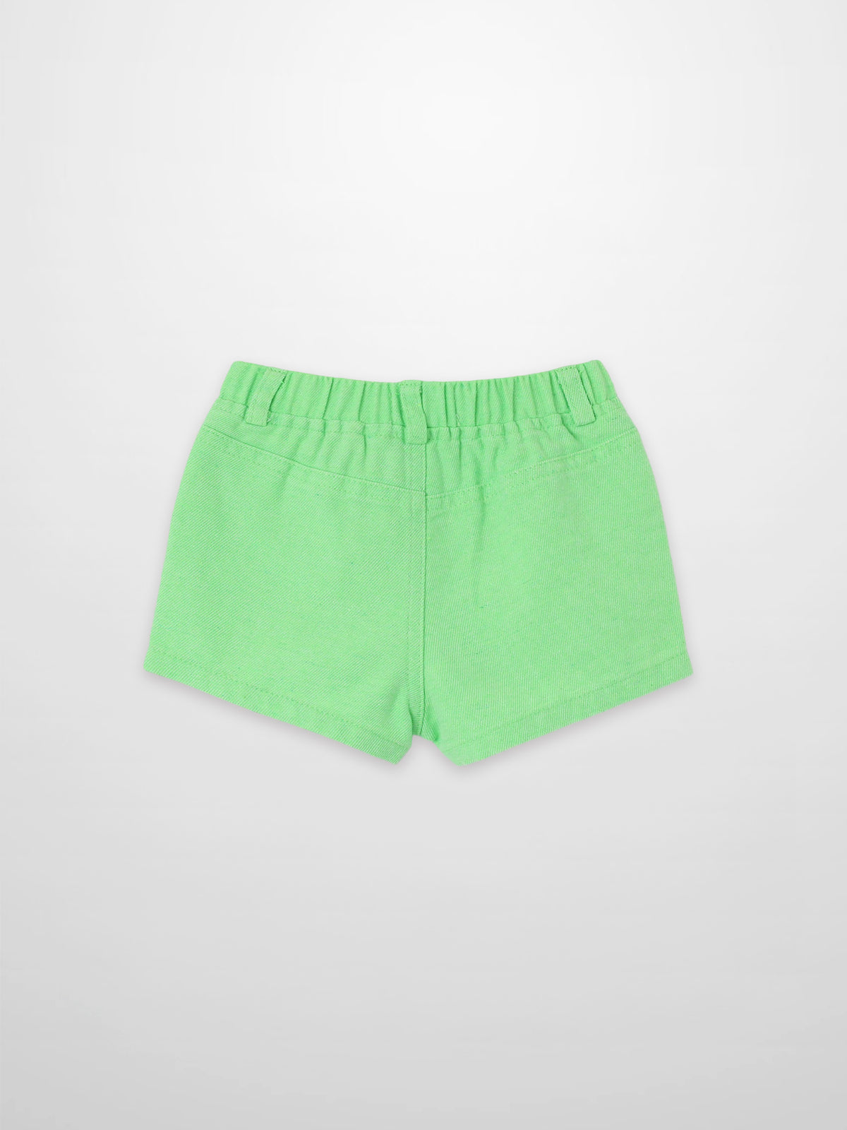 Denim Shorts Neon Green for boys by Adee; elastic waistband.
