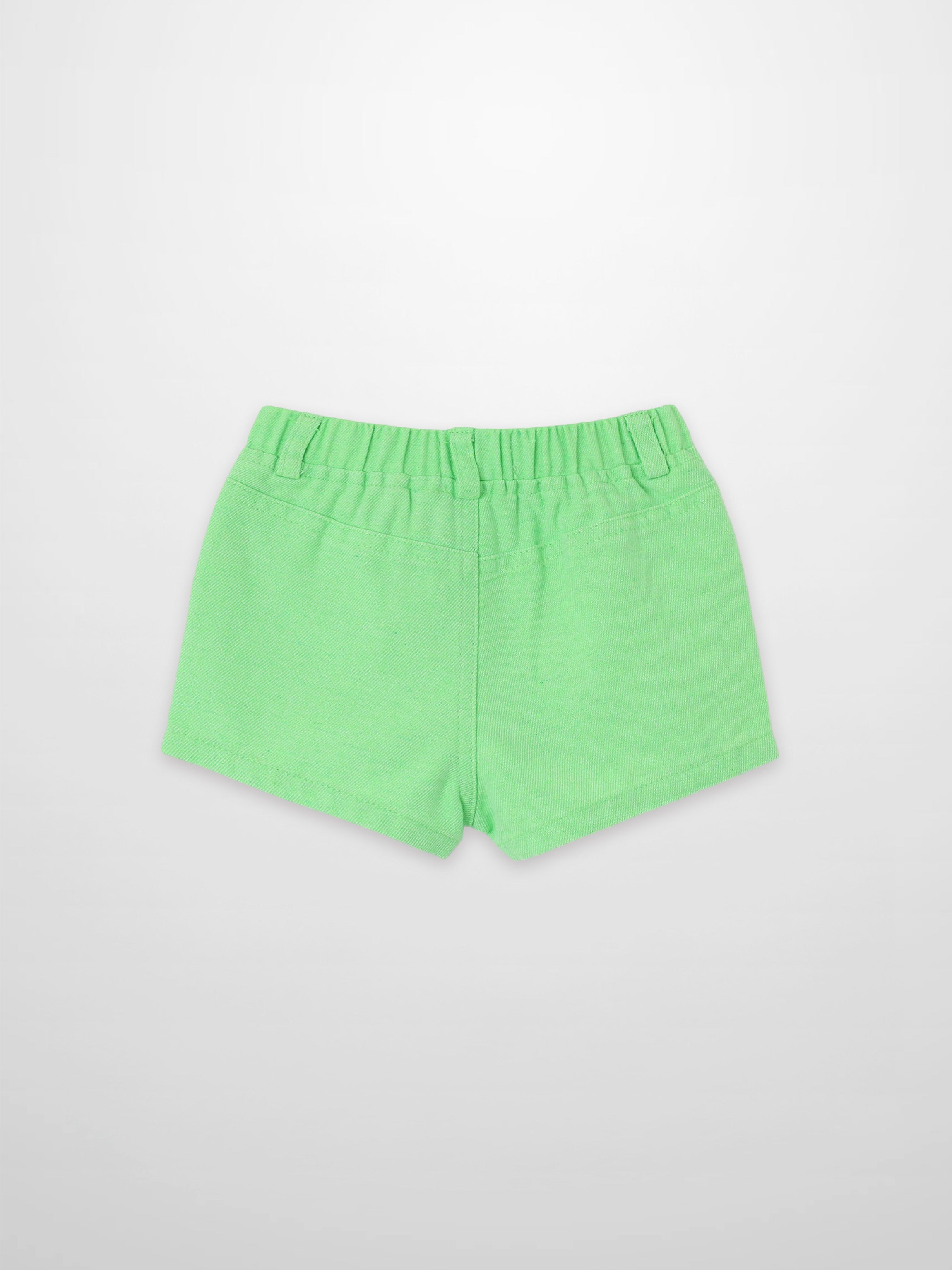 Denim Shorts Neon Green for boys by Adee; elastic waistband.