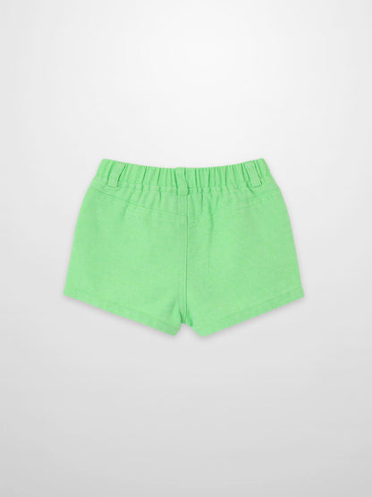Denim Shorts Neon Green for boys by Adee; elastic waistband.
